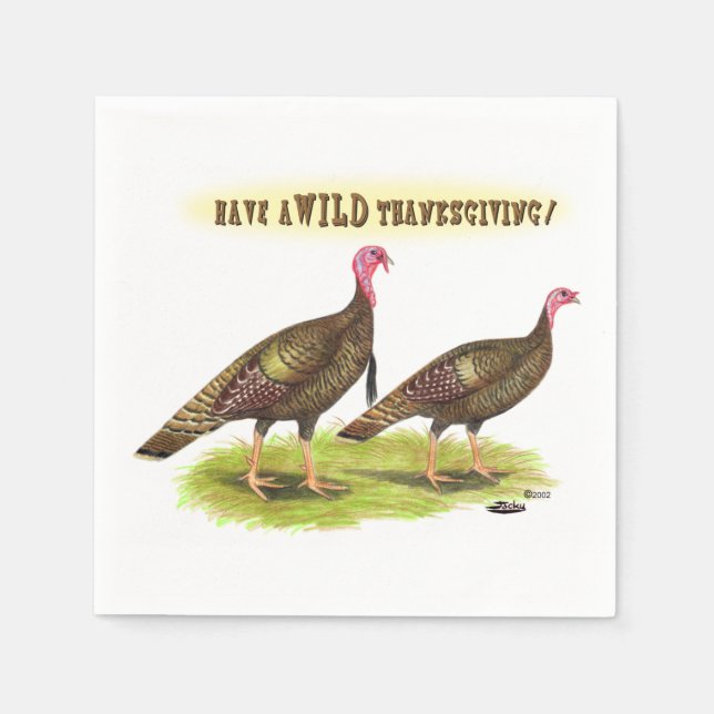 Wild Turkey Thanksgiving Napkin (Front)