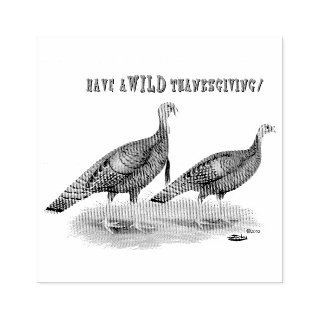 Wild Turkey Thanksgiving Rubber Stamp (Imprint)