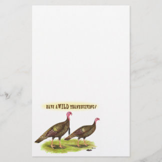 Wild turkey Thanksgiving Stationery