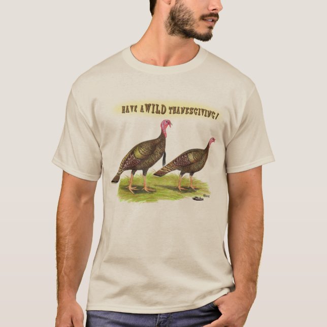 Wild Turkey Thanksgiving T-Shirt (Front)