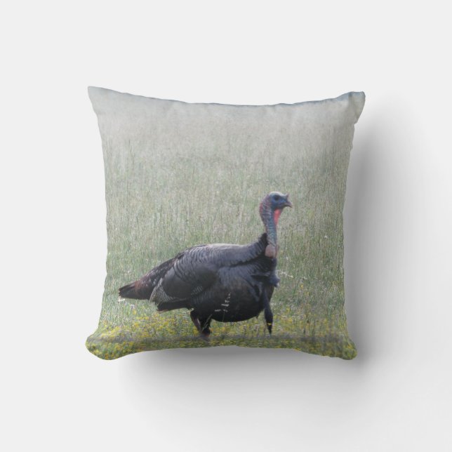 Wild Turkey Throw Pillow (Front)