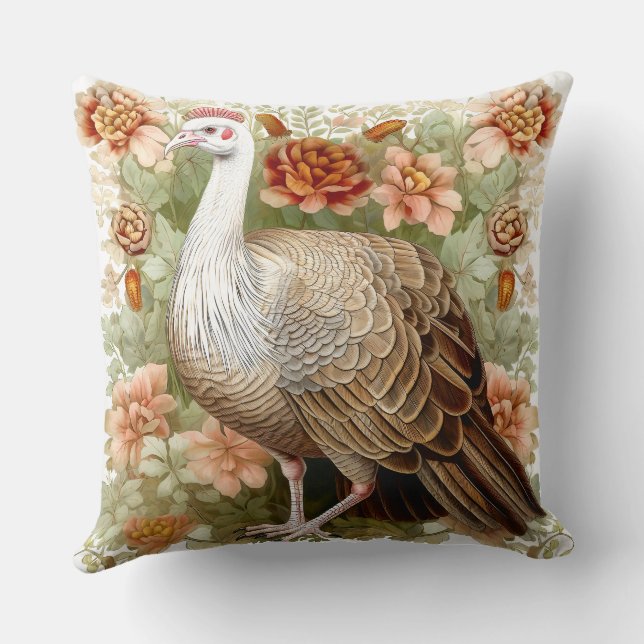 Wild Turkey Throw Pillow (Back)