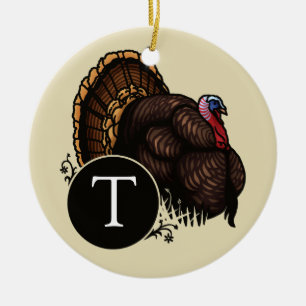 Wild Turkey with Monogram Ceramic Tree Decoration