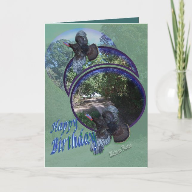 Wild Turkeys in flight-personalise Card (Front)