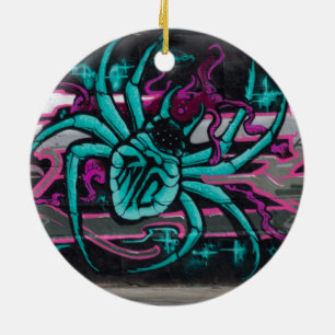 Wild Turquoise Spider Ceramic Tree Decoration