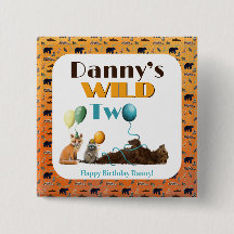 Wild Two Animals Second Birthday party plates