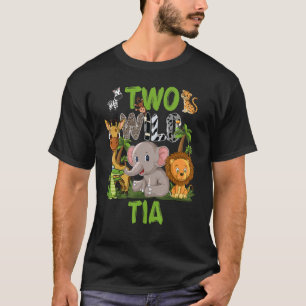 Wild Two Tia Zoo Birthday Safari Jungle Animals T-Shirt