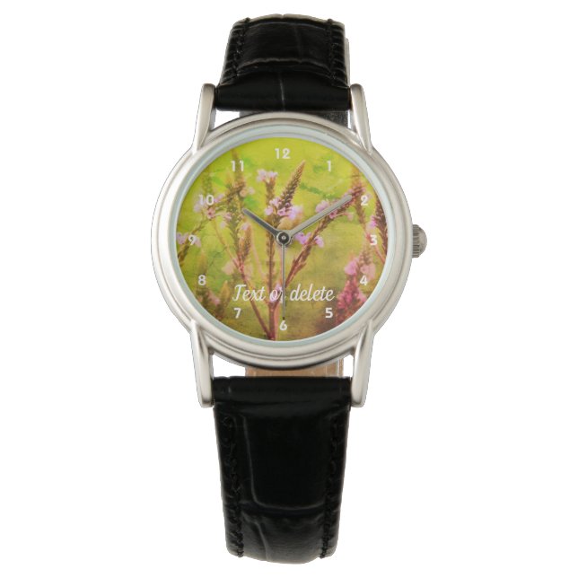 Wild Vervain Flower Abstract Art Personalised   Watch (Front)