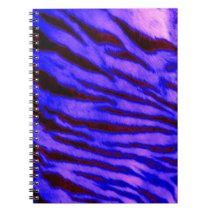Wild & Vibrant Blue Tiger Stripes Spiral Notebook