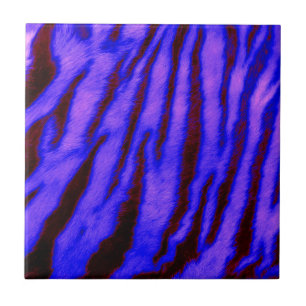 Wild & Vibrant Blue Tiger Stripes Tile