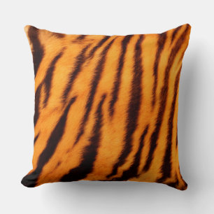 Wild & Vibrant Orange Tiger Stripes Cushion