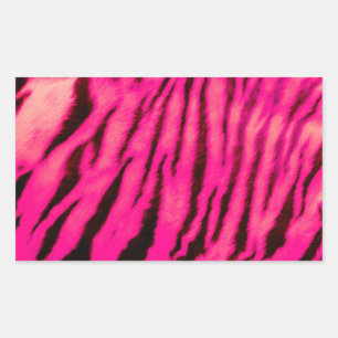 Wild & Vibrant Pink Tiger Stripes Rectangular Sticker