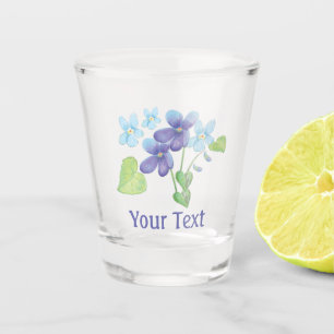 Wild Violet Flowers are Blue Personalised Shot Glass