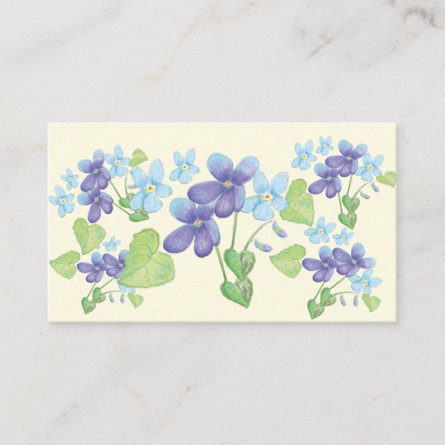 Wild Violet Flowers Illustration  Enclosure Card (Front)