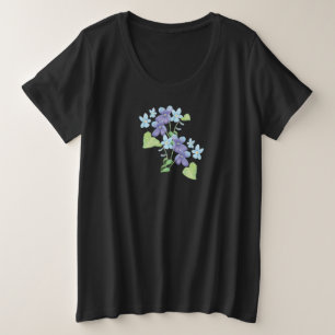 Wild Violet Flowers Illustration Plus Size T-Shirt