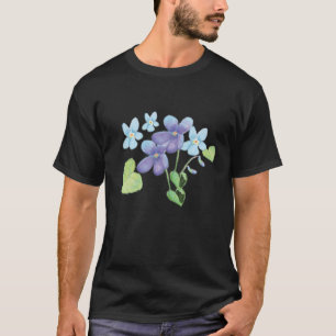 Wild Violet Flowers Illustration T-Shirt