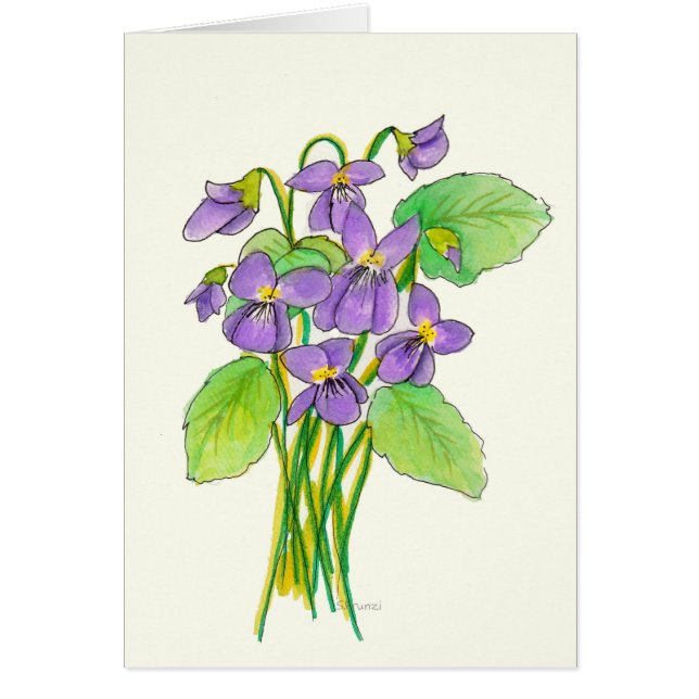 Wild Violets Birthday Card (Front)