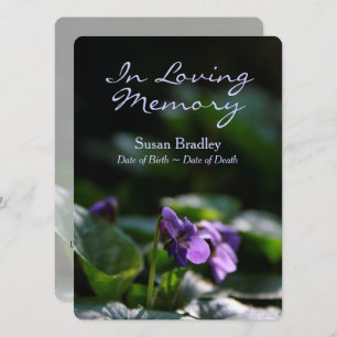 Wild Violets Celebration of Life Funeral Card