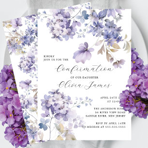 Wild Violets Confirmation Invitation