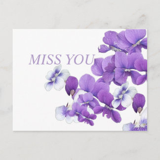 Wild Violets Post Card "Miss You"