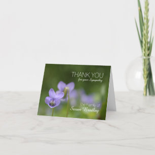 Wild Violets Sympathy Thank You Note Card