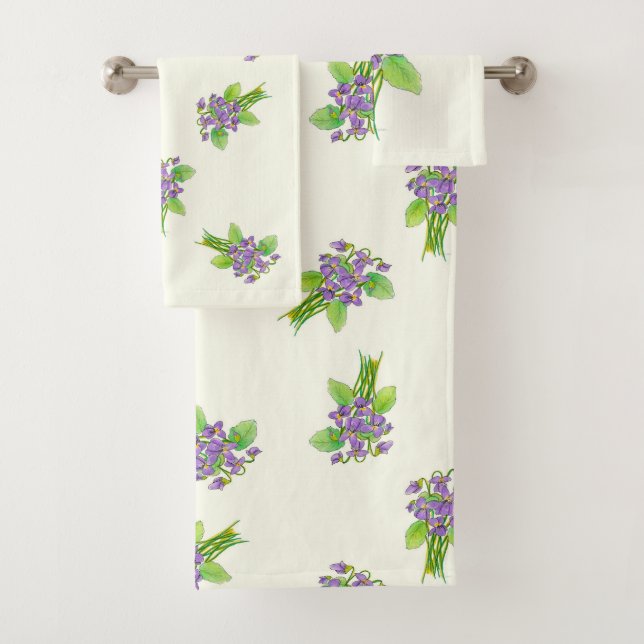 Wild Violets Towel Set (Insitu)