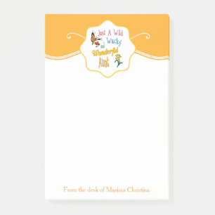 Wild Wacky Wonderful Aunt Gifts Post-it Notes