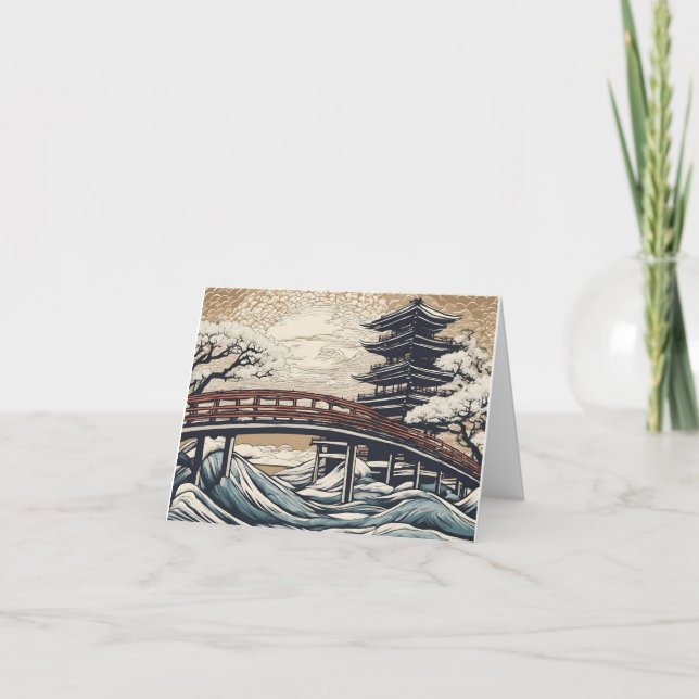 Wild water with bridge holiday card (Front)