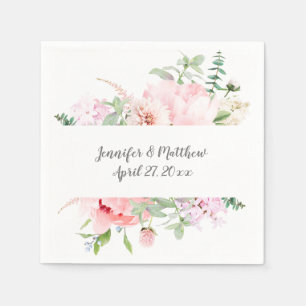 Wild Watercolor Garden Floral Napkin