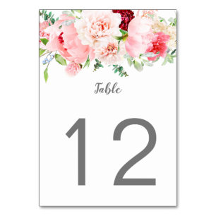 Wild Watercolor Garden Table Number