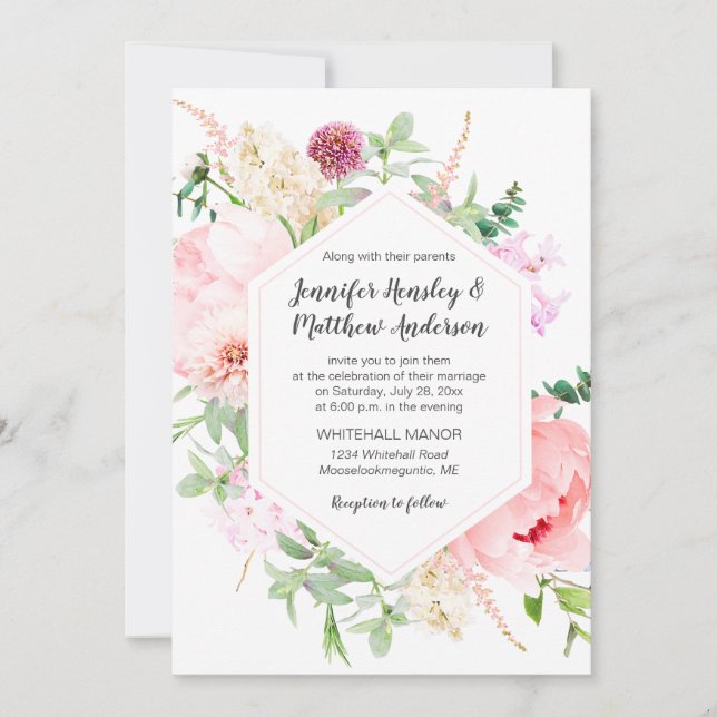 Wild Watercolor Garden Wedding | Invitation (Front)