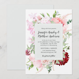 Wild Watercolor Garden Wedding   Invitation