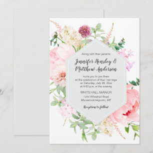 Wild Watercolor Garden Wedding   Invitation