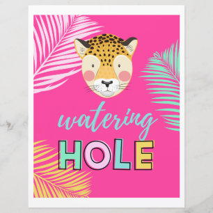 Wild Watering Hole Sign   Jungle Watering Hole