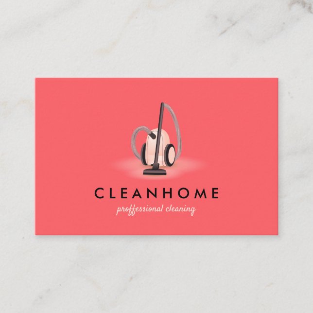 Wild Watermelon Colour Pink Cleaning Washing Carpe Business Card (Front)
