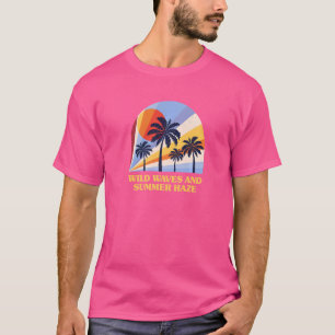 Wild Waves And Summer Haze Beach Surfing Ocean Sur T-Shirt