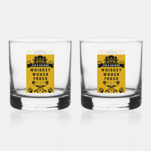 Wild West Americana Poker Whiskey Glass