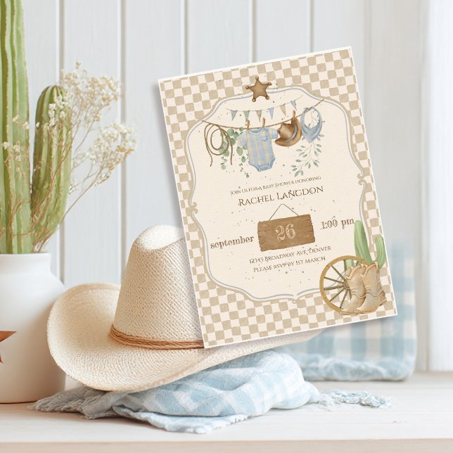 Wild West Baby Cowboy Baby Shower Invitation (Creator Uploaded)
