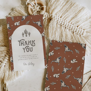 Wild West Baby Shower Thank You Card   Western