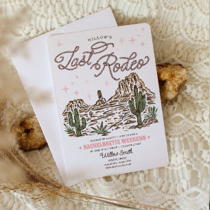 Wild West Bachelorette Last Rodeo Itinerary Invitation