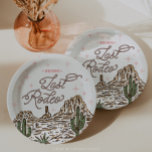 Wild West Bachelorette Last Rodeo Itinerary Paper Plate<br><div class="desc">Let's go girls! And get ready to saddle up for a cowgirl bachelorette party that captures the spirit of the Wild West! This stylish design features a playful rope font that weaves its way through hand-illustrated scenes of rodeos and desert landscapes. Perfect for any bachelorette's last rodeo! This collection includes...</div>