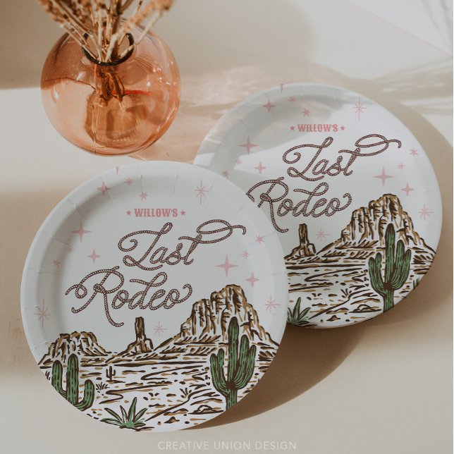 Wild West Bachelorette Last Rodeo Itinerary Paper Plate (Creator Uploaded)