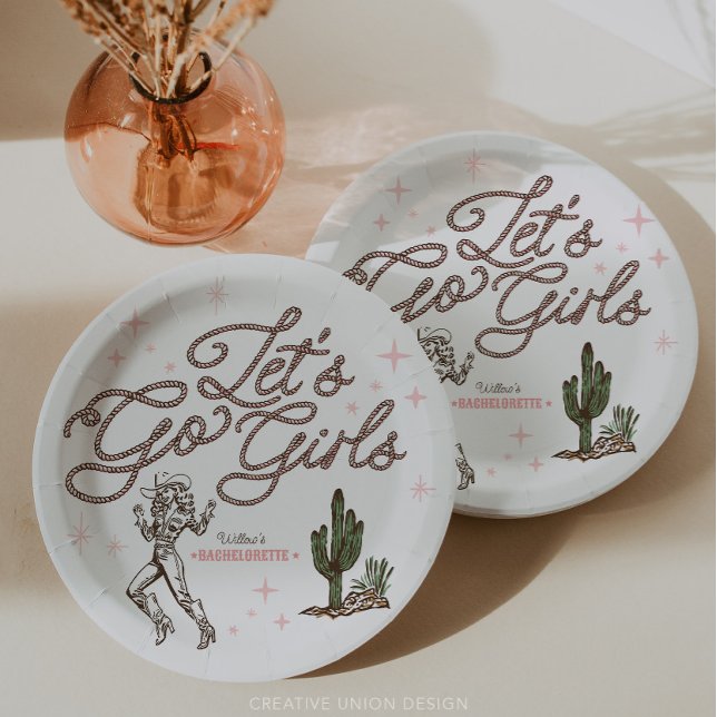Wild West Bachelorette Last Rodeo Itinerary Paper Plate (Creator Uploaded)