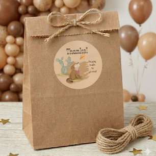 Wild West Birthday Thank You Sticker