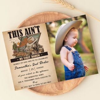Wild West Birthday Western Cowboy Birthday Photo Invitation