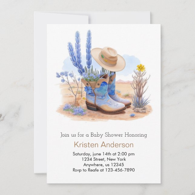 Wild West Boots and Hat Baby Shower Invitation (Front)
