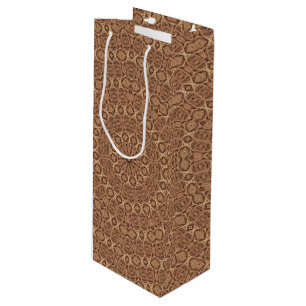 Wild West Brown Rope Kaleidoscope Wine Gift Bag