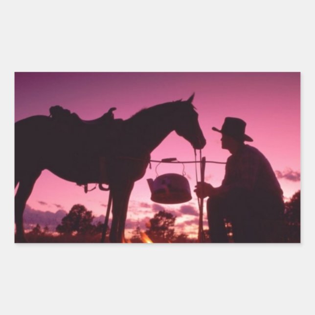 Wild West Camping Rectangular Sticker (Front)