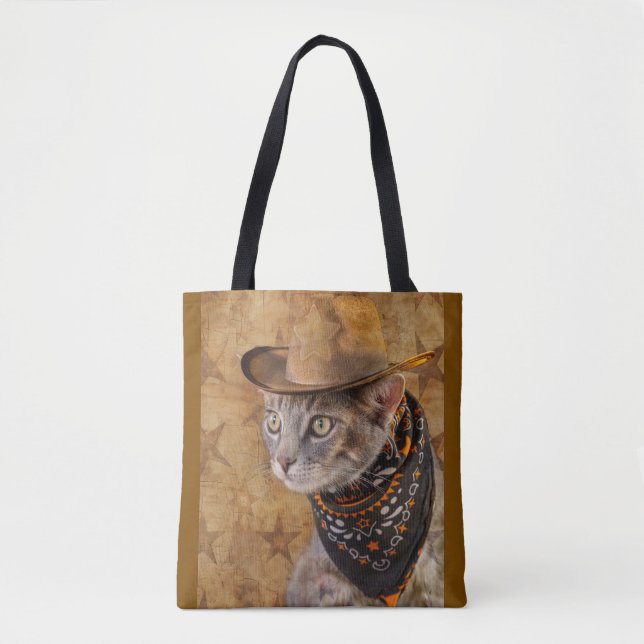 Wild West Cat Tote Bag (Front)
