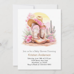 Wild West Celebration Cowgirl Baby Shower Invitation